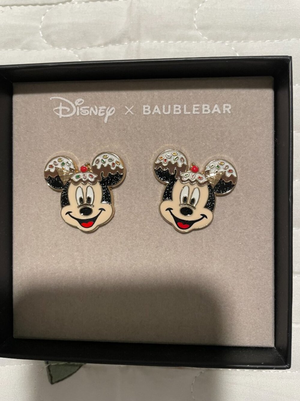 Disney X Baublebar Mickey Mouse Ice Cream Sundae Stud Earrings (NEW)